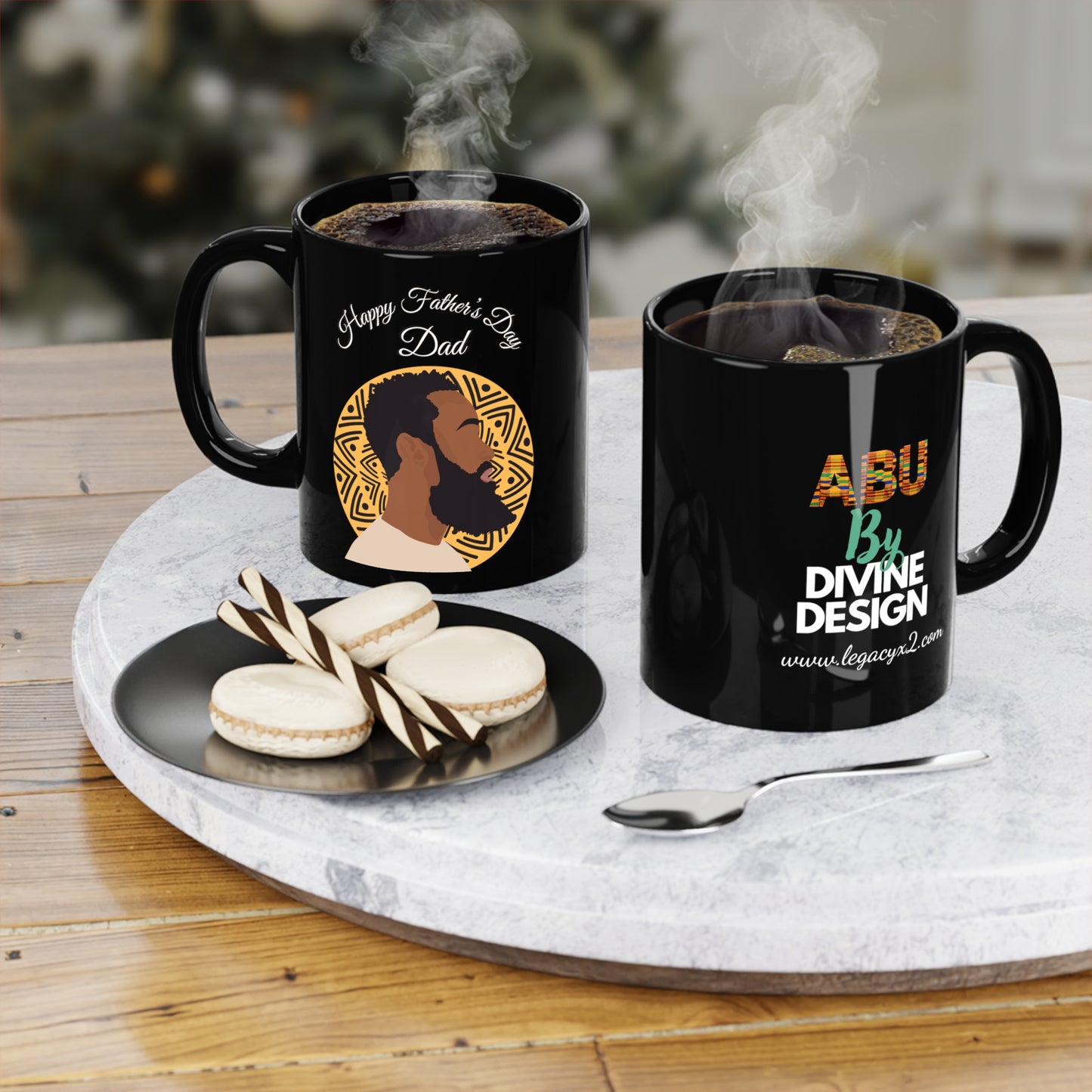 Dad Father's Day Black Coffee Mug, 11oz