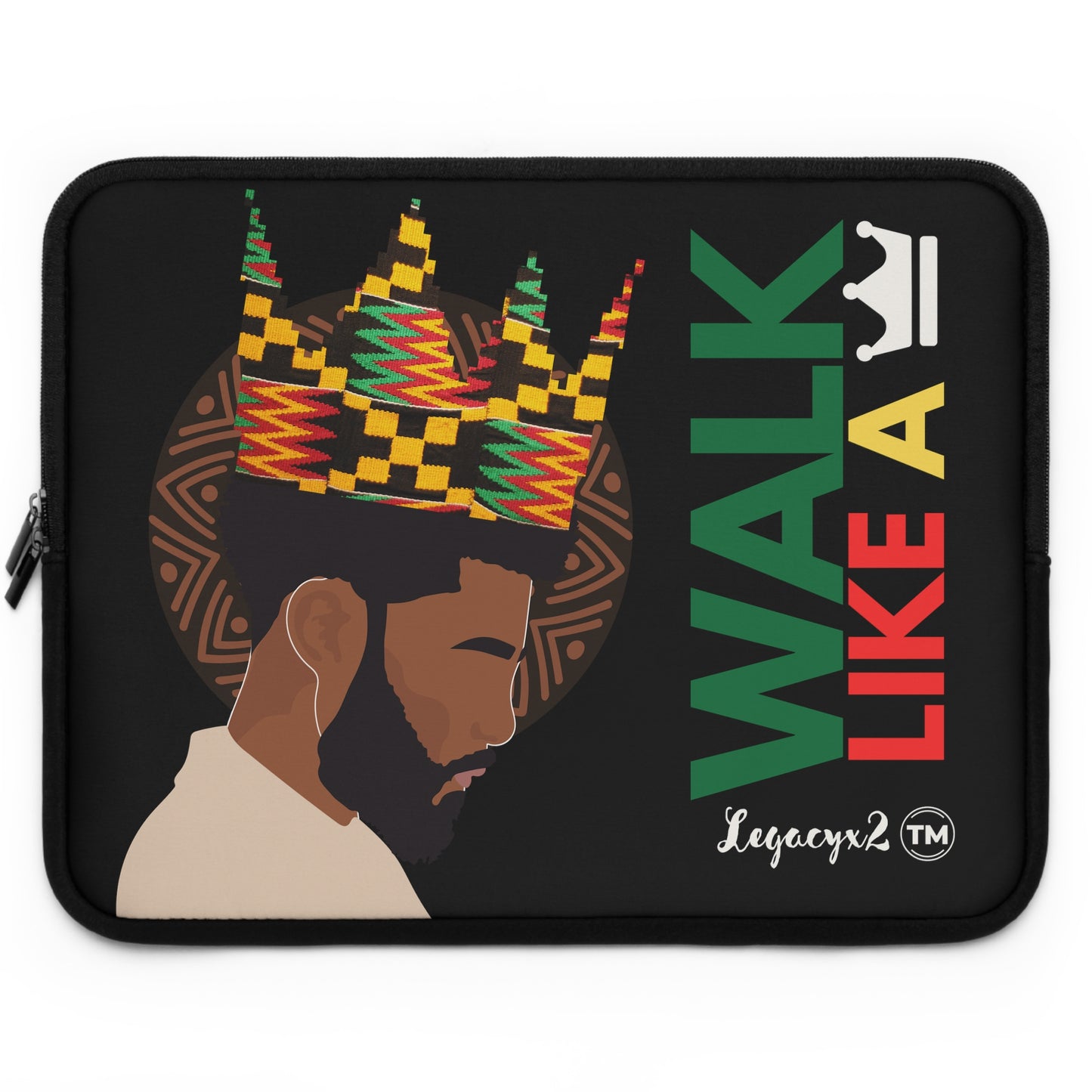 Black Walk Like a King Laptop Sleeve