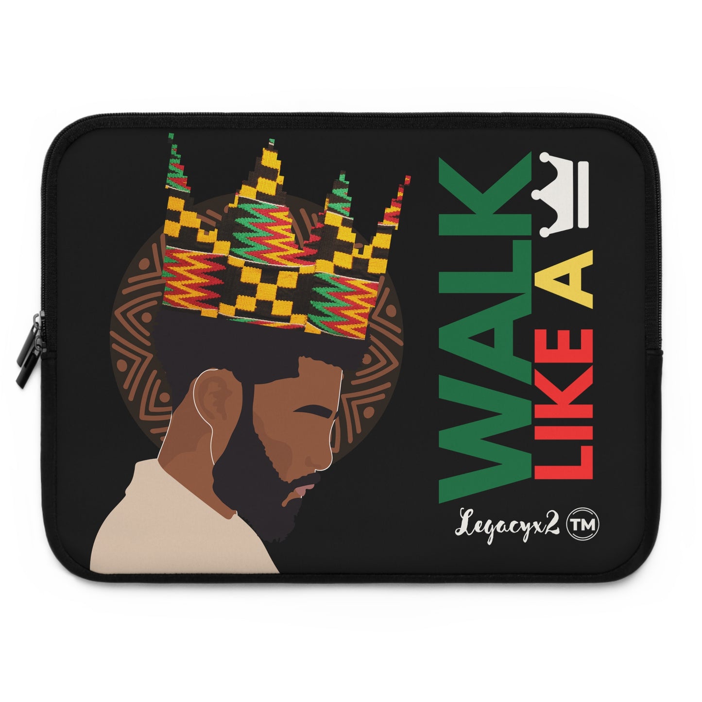 Black Walk Like a King Laptop Sleeve