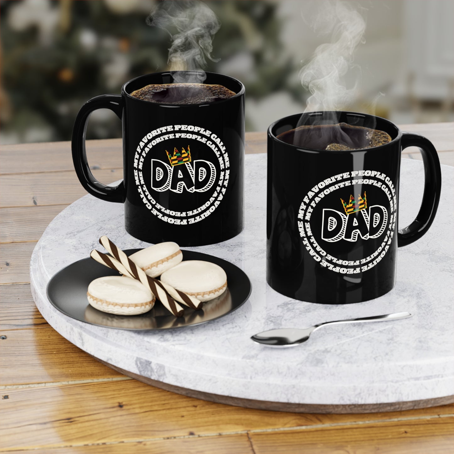 My Favorite People Call Me DAD Black Coffee Mug, 11oz