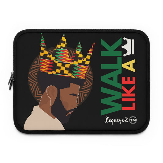 Black Walk Like a King Laptop Sleeve